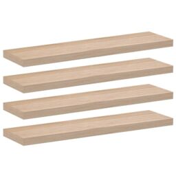 Berkfield Home Floating Shelves 4 pcs 90x23.5x4 cm Engineered Wood in Brown - thumbnail 2