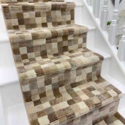 runrug Stair Runner Carpet - Soft & Comfortable, 0.43 Inch - 'Eclipse' in Beige - Size: 66 cm x 540 cm - thumbnail 1