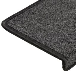 Berkfield Home Carpet Stair Treads 15 pcs 65x21x4 cm Anthracite in Black - Size: Medium - thumbnail 6