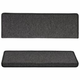 Berkfield Home Carpet Stair Treads 15 pcs 65x21x4 cm Anthracite in Black - Size: Medium - thumbnail 4