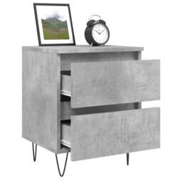 Berkfield Home Bedside Cabinet Concrete Grey 40x35x50 cm Engineered Wood - Size: 40 x 35 x 50 cm - thumbnail 4