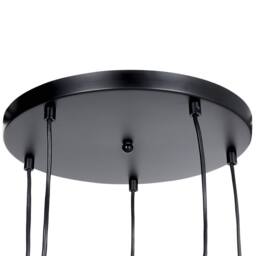 Wyld and Coco 5-Light Pendant Lamp Smoked Glass Shades Black Steel Base - thumbnail 5