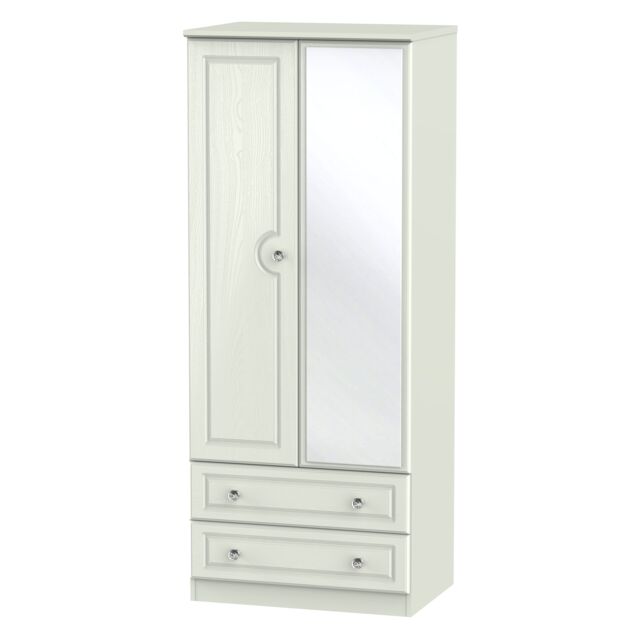 Ready Assembled 2 U Hilton 2 Door 2 Drawer Mirrored Wardrobe (Ready Assembled) in Taupe