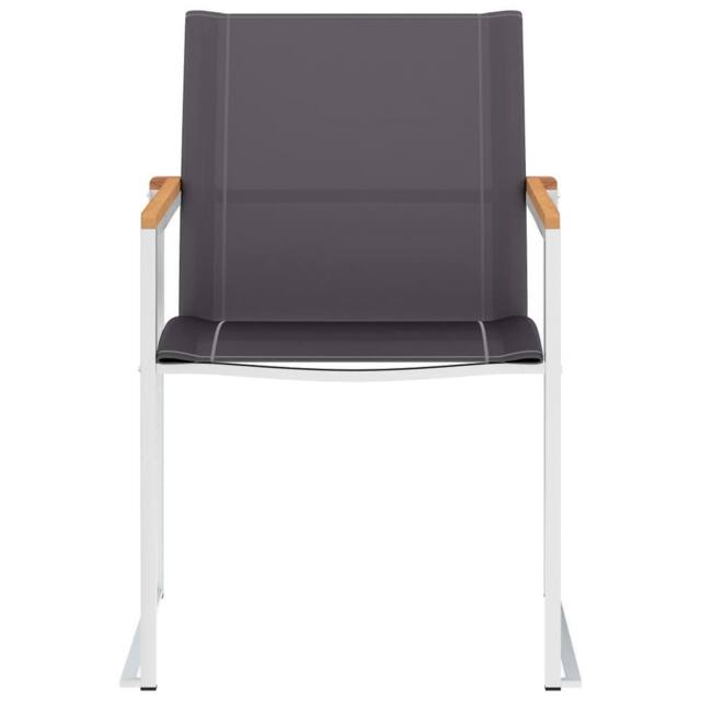 Berkfield Home Classic Garden Chairs 4 pcs Textilene & Stainless Steel Grey - image 1