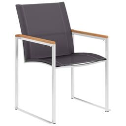 Berkfield Home Classic Garden Chairs 4 pcs Textilene & Stainless Steel Grey - thumbnail 3