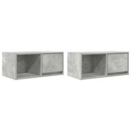 Berkfield Home TV Cabinets 2 pcs Concrete Grey 60x31x25.5 cm Engineered Wood - thumbnail 2