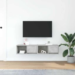 Berkfield Home TV Cabinets 2 pcs Concrete Grey 60x31x25.5 cm Engineered Wood - thumbnail 3