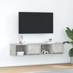 Berkfield Home TV Cabinets 2 pcs Concrete Grey 60x31x25.5 cm Engineered Wood - thumbnail 1