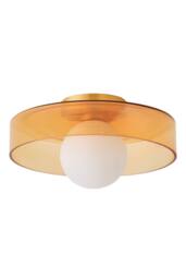 ValueLights Newbury Glass with Globe Shade IP44 Bathroom Ceiling Light & Bulb in Amber - thumbnail 6