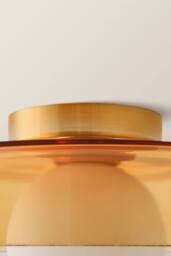 ValueLights Newbury Glass with Globe Shade IP44 Bathroom Ceiling Light & Bulb in Amber - thumbnail 5