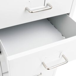 Berkfield Home Mobile File Cabinet White 28x41x109 cm Metal - Size: 28 x 41 x 109 cm - thumbnail 6