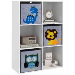 ZONEKIZ Children Storage Boxes with Three Non-Woven Fabric Drawers - White - thumbnail 2