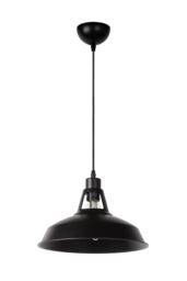 Lucide 'BRASSY BIS' Dimmable Adjustable Indoor Industrial Pendant Light 1xE27 in Black - thumbnail 2
