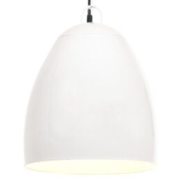 Berkfield Home Industrial Hanging Lamp 25 W White Round 42 cm E27 - thumbnail 1