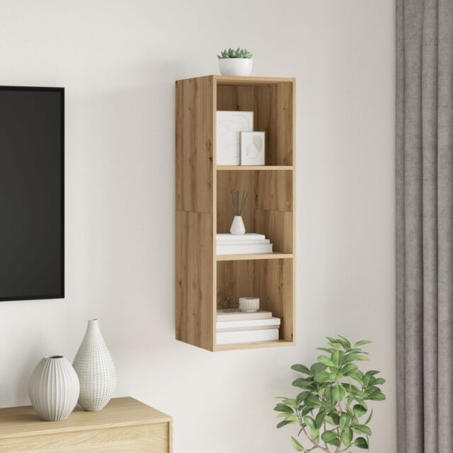 Berkfield Home TV Cabinet Artisan oak 37 x 37 x 107 cm Engineered wood in Brown - image 1
