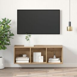 Berkfield Home TV Cabinet Artisan oak 37 x 37 x 107 cm Engineered wood in Brown - thumbnail 4