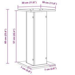Berkfield Home Speaker Stands 2 pcs Black Oak 30x30x60 cm Engineered Wood - Size: 30 x 30 x 60 cm - thumbnail 9