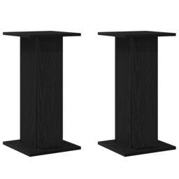 Berkfield Home Speaker Stands 2 pcs Black Oak 30x30x60 cm Engineered Wood - Size: 30 x 30 x 60 cm - thumbnail 2