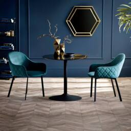 Cheshire Valencia Premium Teal Velvet Dining Chairs - Set of 2 - thumbnail 7