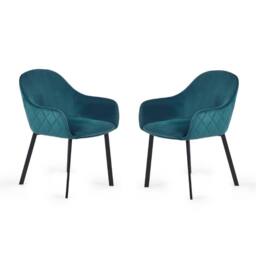 Cheshire Valencia Premium Teal Velvet Dining Chairs - Set of 2