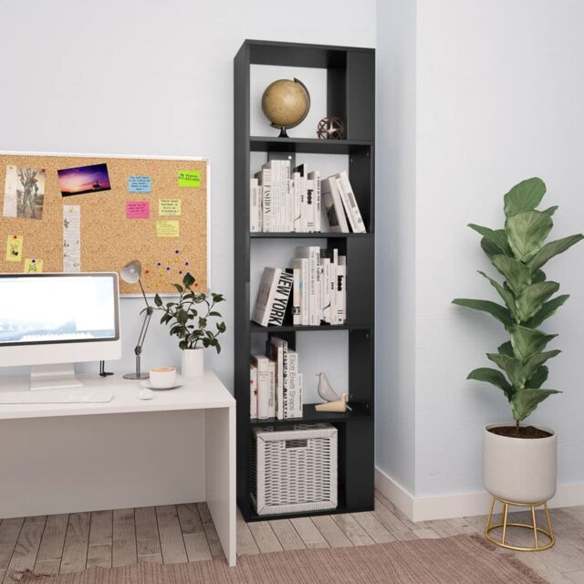 Berkfield Home Book Cabinet/Room Divider Black 45x24x159 cm Engineered Wood - Size: 45 x 24 x 159 cm - image 1