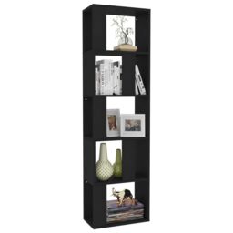 Berkfield Home Book Cabinet/Room Divider Black 45x24x159 cm Engineered Wood - Size: 45 x 24 x 159 cm - thumbnail 3