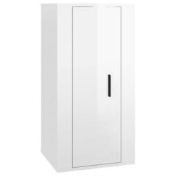 Berkfield Home Wall Mounted TV Cabinet High Gloss White 40x34, 5x80 cm - thumbnail 3