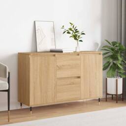 Berkfield Home Sideboard Sonoma Oak 104x35x70 cm Engineered Wood in Tan - Size: 104 x 35 x 70 cm - thumbnail 2