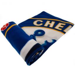 Chelsea FC Fleece Pulse Blanket in Mid Blue
