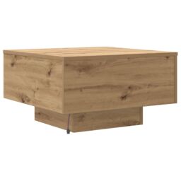 Berkfield Home Coffee Table with LED Lights Artisan Oak 55x55x31 cm in Brown - Size: 55 x 55 x 31 cm - thumbnail 8