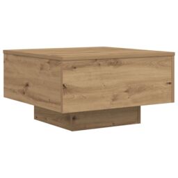 Berkfield Home Coffee Table with LED Lights Artisan Oak 55x55x31 cm in Brown - Size: 55 x 55 x 31 cm - thumbnail 5