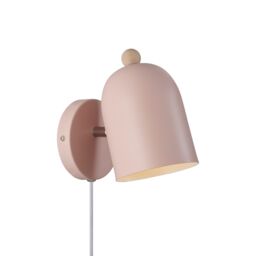 Nordlux Gaston Wall Light Dusty Rose Metal Bedroom E27 Switch Plug In/Mains in Pink