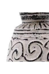 KDMD Lombok Handmade Ceramic Vase - Swirl Pattern, Cream, 3.5cm Neck in Cream - thumbnail 2