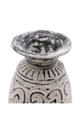 KDMD Lombok Handmade Ceramic Vase - Swirl Pattern, Cream, 3.5cm Neck in Cream - thumbnail 3