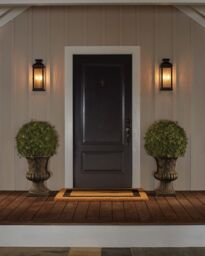 Netlighting Pediment 2 Light Outdoor Medium Wall Lantern Light Dark Copper IP44 E14 in Brown - thumbnail 4