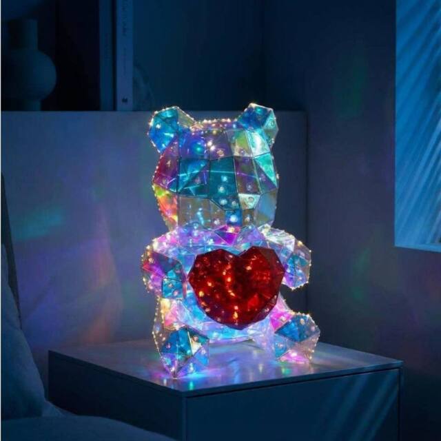 Garden Greatness Starlightz LED Teddy Heart Decorative Lamp in Beige - image 1
