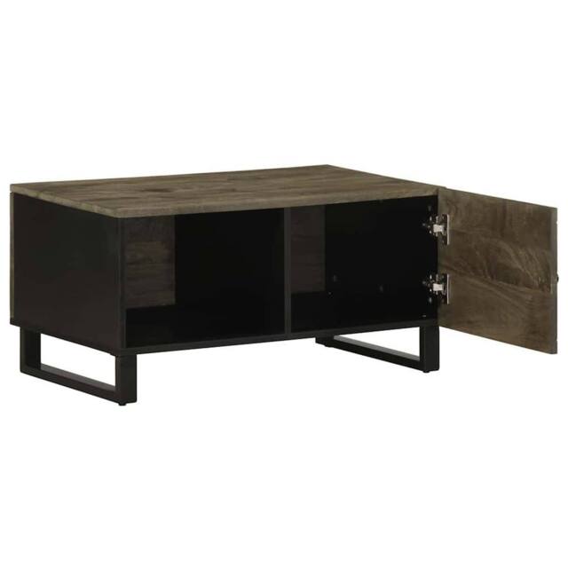 Berkfield Home Coffee Table Black 80x50x40 cm Solid Wood Mango - Size: 80 x 50 x 40 cm - image 1