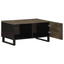 Berkfield Home Coffee Table Black 80x50x40 cm Solid Wood Mango - Size: 80 x 50 x 40 cm - thumbnail 1