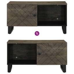 Berkfield Home Coffee Table Black 80x50x40 cm Solid Wood Mango - Size: 80 x 50 x 40 cm - thumbnail 6