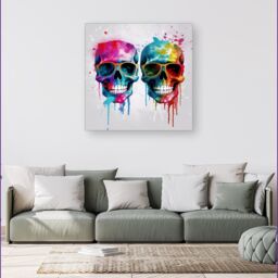 Warren Reed - Designer Splashart Happy Skeletons Canvas - Size: w40 inch x h40 inch - thumbnail 1