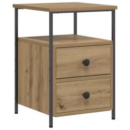 Berkfield Home Modern Bedside Cabinet Artisan Oak 34x35.5x50 cm Engineered Wood in Brown - thumbnail 3