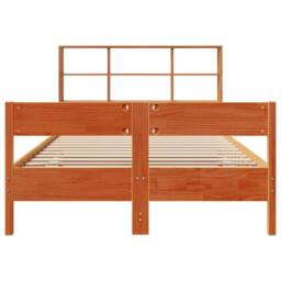 Berkfield Home Decorative Bookcase Bed without Mattress Wax Brown 140x190cm Soli - Size: 140x190 cm - thumbnail 4