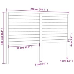 Berkfield Home Bed Headboard 206x4x100 cm Solid Wood Pine in Brown - Size: 206 x 4 x 100 cm - thumbnail 6
