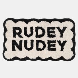 OHS Bath Mat Non Slip Soft Rudey Nudey Shower Textured Shaggy Bathroom Rug in White - thumbnail 2