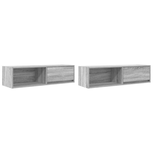 Berkfield Home TV Cabinets 2 pcs Grey Sonoma 100x31x25.5 cm Engineered Wood - image 1