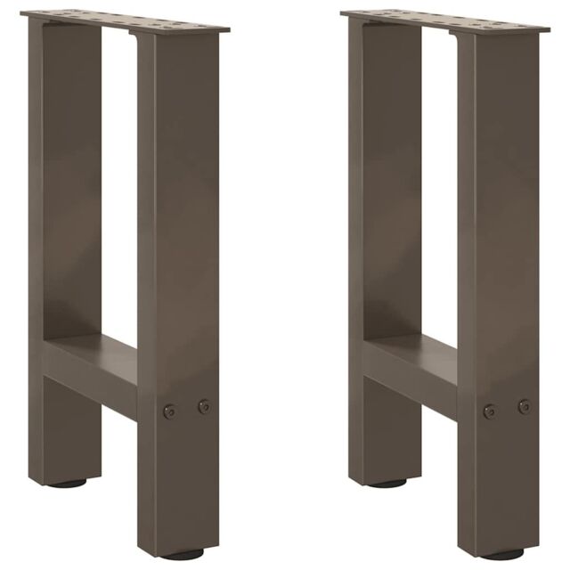 Berkfield Home Coffee Table Legs Natural Steel 2 pcs 28x(42-43) cm Steel in Grey - image 1