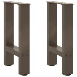 Berkfield Home Coffee Table Legs Natural Steel 2 pcs 28x(42-43) cm Steel in Grey