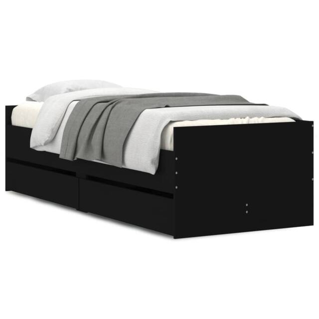 Berkfield Home Bed Frame with Drawers without Mattress Black 100x200 cm - image 1