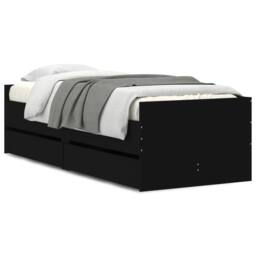 Berkfield Home Bed Frame with Drawers without Mattress Black 100x200 cm - thumbnail 1