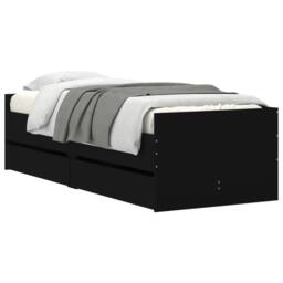 Berkfield Home Bed Frame with Drawers without Mattress Black 100x200 cm - thumbnail 3